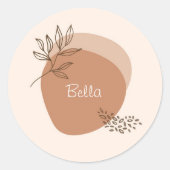 Ronde sticker - Persoonlijke minimalistische boho  (Voorkant)