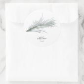 Ronde Sticker Pine Wreate Kerstfeestdag (Tas)