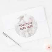 Ronde sticker Roos Gold White marble Sjabloon (Envelop)