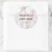 Ronde sticker Roos Gold White marble Sjabloon (Tas)