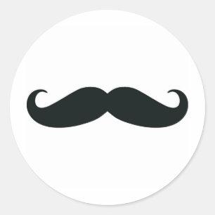 Ronde Sticker - snor