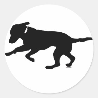 Ronde sticker speels zwart lab