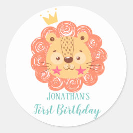 Ronde sticker van baby shower van leder