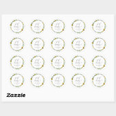 Ronde sticker voor baby shower met bij (Vel)