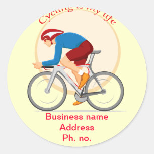 Ronde sticker voor fietsen.