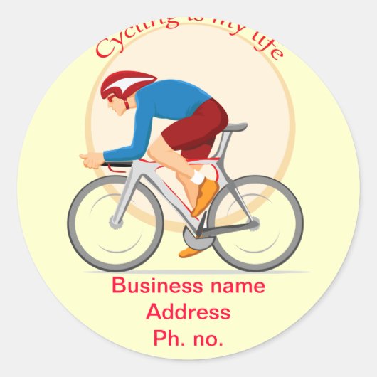 Ronde sticker voor fietsen. (Voorkant)