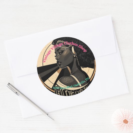 Ronde Sticker voor Small Business  Kleding (Envelop)