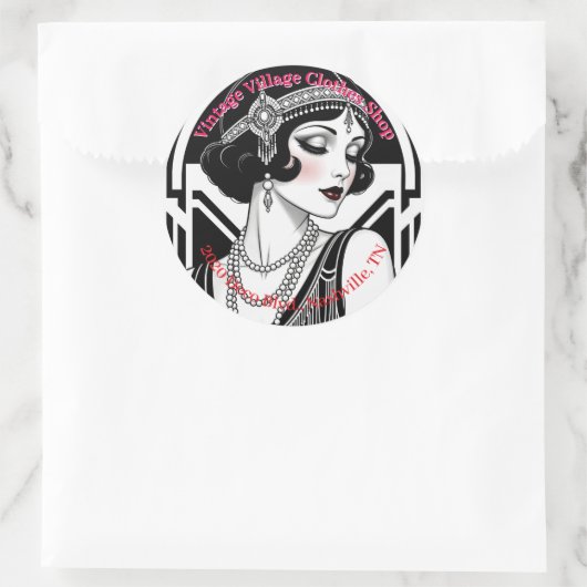 Ronde Sticker voor Small Business  Kleding (Tas)