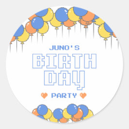 Ronde Sticker voor Verjaardagsfeest | Retro