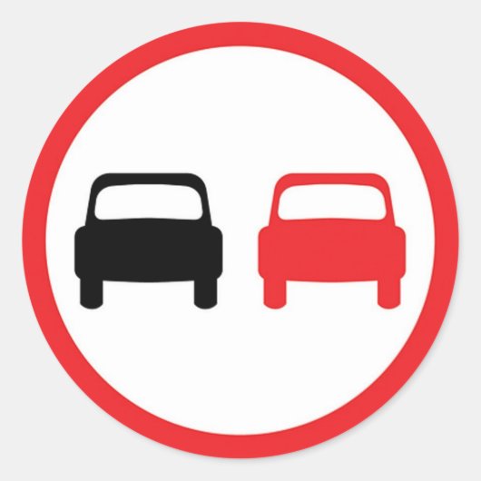 Ronde sticker zonder inhaalbord. (Voorkant)