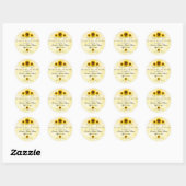 Ronde sticker zonnebloem bruidsuitnodiging (Vel)