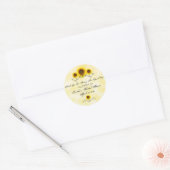 Ronde sticker zonnebloem bruidsuitnodiging (Envelop)