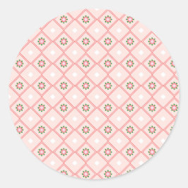 Ronde stickerontwerp met roze en witte  sticker