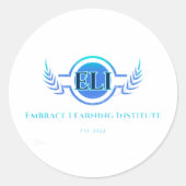 Ronde Stickers - Embrace Learning Institute Logo (Voorkant)