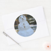 Ronde Stickers Laat het sneeuwsneeuwsneeuwman (Envelop)