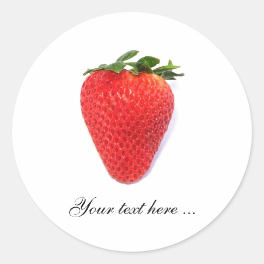 Ronde stickers met aardbei (Voorkant)