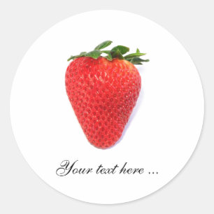 Ronde stickers met aardbei