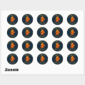 Ronde stickers met een rode paarden (Vel)