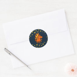 Ronde stickers met een rode paarden
