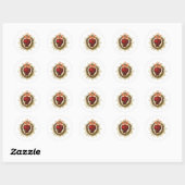 Ronde stickers met het Heilig Hart van Jezus (Vel)