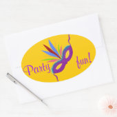 Ronde Stickers Paars Masker Feathers Mardi Gras Fu (Envelop)
