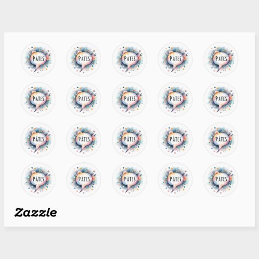 Ronde stickers (pasta's) (Vel)