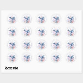 Ronde Stickers van de blauwe vinvis (Vel)