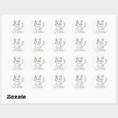 Ronde stickers van geverfd Kat - Set van 20 (Vel)