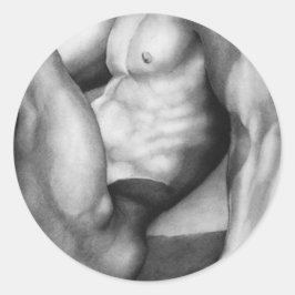 Ronde Stickers voor mannen met mannelijk model