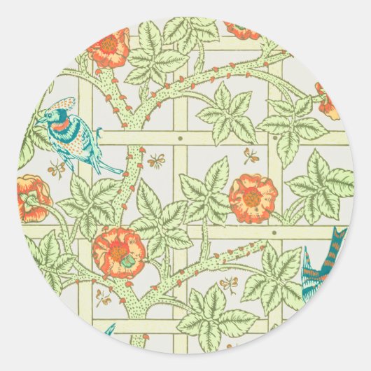 RONDE STICKERS William Morris AANGEPASTE MONOGRAM (Voorkant)