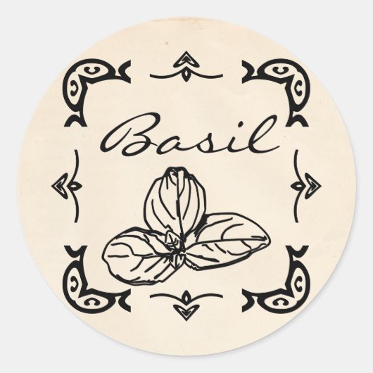 Ronde -stijl basilicum Sticker (Voorkant)