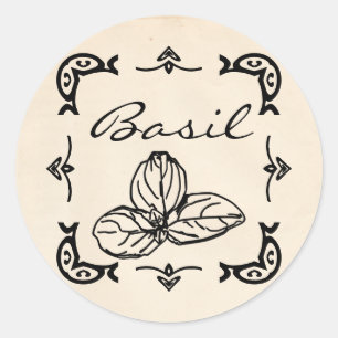 Ronde -stijl basilicum Sticker