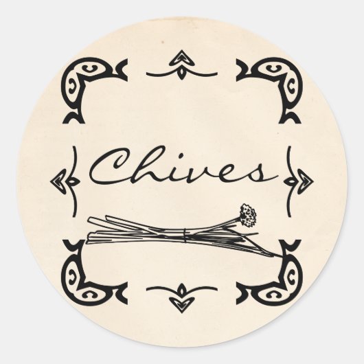 Ronde -stijl Chives Sticker (Voorkant)