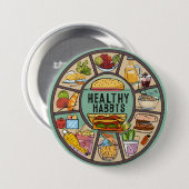 "Ronde straling: gezonde gewoontes omarmen" Ronde Button 7,6 Cm (Voorkant /achterkant)