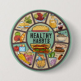 "Ronde straling: gezonde gewoontes omarmen" Ronde Button 7,6 Cm