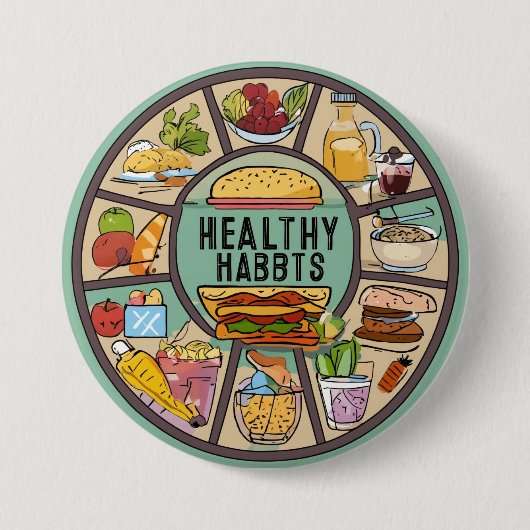 "Ronde straling: gezonde gewoontes omarmen" Ronde Button 7,6 Cm (Voorkant)
