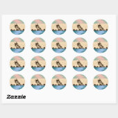 RONDE STRAND ILLUSTRATIE RONDE STICKER (Vel)