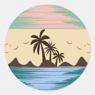 RONDE STRAND ILLUSTRATIE STICKER