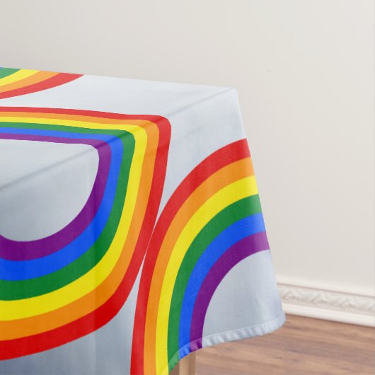 Ronde stripes Lijst regenboog + uw afbeeldingen Tafelkleed (Voorbeeld)