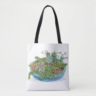 Ronde Succulente tuin Tote Bag