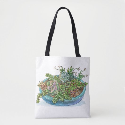 Ronde Succulente tuin Tote Bag (Voorkant)