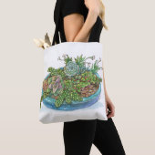 Ronde Succulente tuin Tote Bag (Dichtbij)