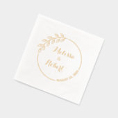 Ronde tak met bladeren Trouwkrans Folie Servetten (Links)