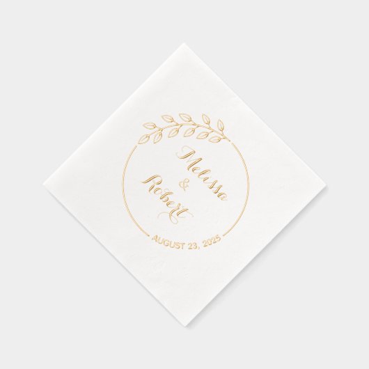 Ronde tak met bladeren Trouwkrans Folie Servetten (Rechts)