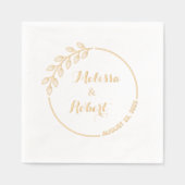 Ronde tak met bladeren Trouwkrans Folie Servetten (Voorkant)