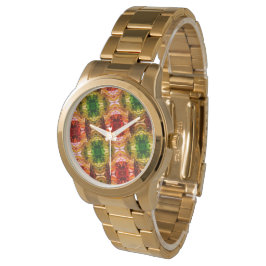 Ronde tekening genereert rode, groene en gouden vo horloge