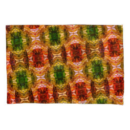 Ronde tekening genereert rode, groene en gouden vo kussensloop