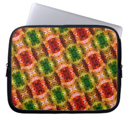 Ronde tekening genereert rode, groene en gouden vo laptop sleeve