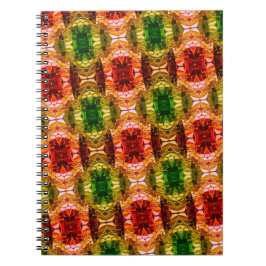 Ronde tekening genereert rode, groene en gouden vo notitieboek