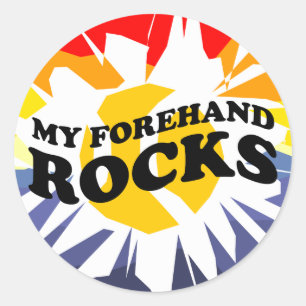 Ronde tennis stickers met grappig gezegde of sloga